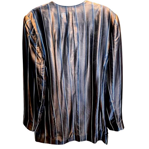Ellen Tracy 6 Silk Black Women's Top Shirt Blouse Long Sleeves Misses Small S - Picture 4 of 5